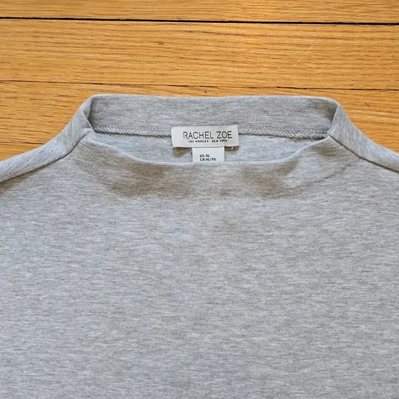Rachel Zoe, Mockneck Boxy Drop Shoulder Sweatshirt, Gray, EUC, Women's XL - Picture 4 of 14